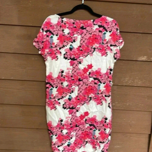 Boden magenta floral bird print sheath dress size 6 - Picture 5 of 5